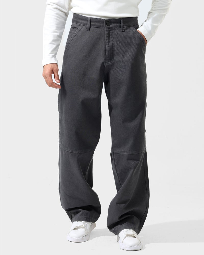 Dott Men’s Washed Denim Cargo Pants – Baggy Fit - Image 1